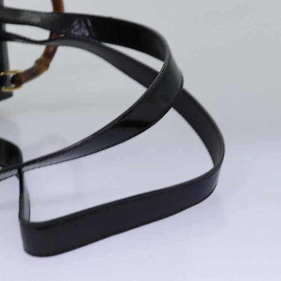 GUCCI Bamboo Backpack Patent leather Black 003 2058 0030 Auth ep4556 - Picture 9 of 16